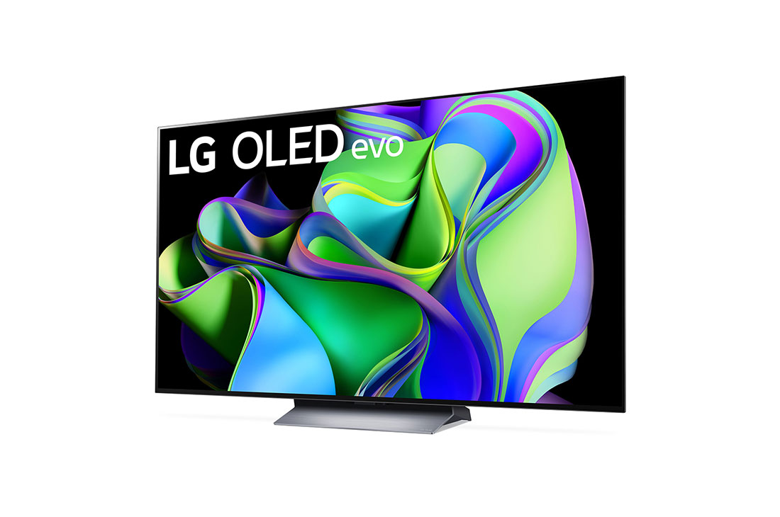 LG Pantalla LG OLED evo 55'' C3 4K SMART TV con ThinQ AI, Vista lateral ligeramente en ángulo hacia la derecha., OLED55C3PSA, thumbnail 3