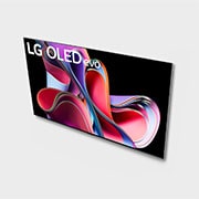 LG Pantalla LG OLED evo 65'' G3 4K SMART TV con ThinQ AI, Vista lateral ligeramente inclinada hacia la derecha del LG OLED G3 en la pared, OLED65G3PSA, thumbnail 7