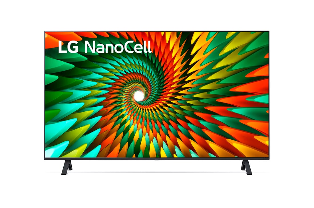 LG Pantalla LG NanoCell 43'' NANO77 4K SMART TV con ThinQ AI, vista frontal con imagen de relleno, 43NANO77SRA, thumbnail 3