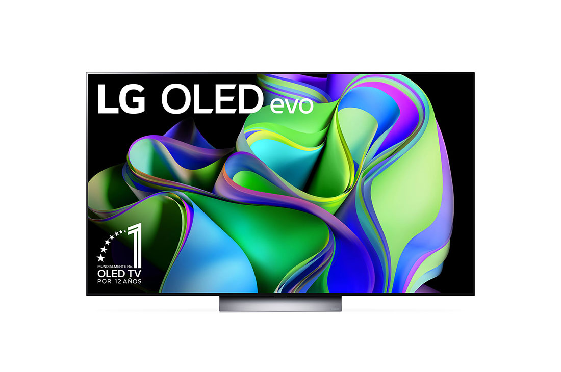 LG Pantalla LG OLED evo 65'' C3 4K SMART TV con ThinQ AI, Vista frontal con el LG OLED evo y con el emblema «El mejor OLED del mundo por 10 años» en la pantalla., OLED65C3PSA, thumbnail 2
