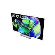LG Pantalla LG OLED evo 65'' C3 4K SMART TV con ThinQ AI, Vista lateral derecha con un ángulo ligeramente inclinado., OLED65C3PSA, thumbnail 7