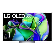 LG Pantalla LG OLED evo 65'' C3 4K SMART TV con ThinQ AI, Vista frontal con el LG OLED evo y con el emblema «El mejor OLED del mundo por 10 años» en la pantalla., OLED65C3PSA, thumbnail 2