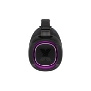 LG Bocina Portátil LG XBOOM 120W Woofer de 8'' Sound Boost Light Studio IP67 Certificación MIL-STD-810, Front view of the woofer with a purple lighting on., xg8t, thumbnail 7