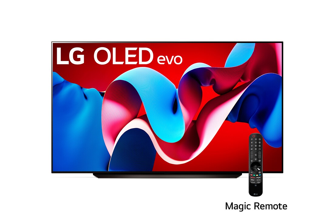 LG 83 pulgadas LG OLED evo AI C4 4K Smart TV 2024, Vista frontal con LG OLED evo y el emblema OLED número 1 del mundo de 11 años en la pantalla., OLED83C4PSA