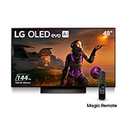 LG 48''pulgadas LG OLED evo AI C4 4K Smart TV 2024, Vista frontal con LG OLED evo y el emblema OLED número 1 del mundo de 11 años en la pantalla., OLED48C4PSA, thumbnail 1