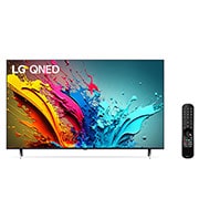 LG 86 pulgadas LG QNED85 4K UHD Smart TV 2024, Vista frontal da QNED85 com LG QNED e 2024 na tela, 86qned85tsa, thumbnail 2