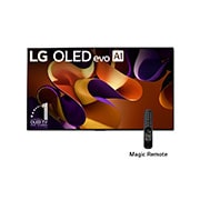 LG Pantalla LG OLED evo 83 pulgadas 4K SMART TV 2024 ThinQ AI OLED83G4PSA, Vista lateral ligeramente inclinada hacia la izquierda de la televisión LG OLED evo, OLED G4 en la pared, OLED83G4PSA, thumbnail 1