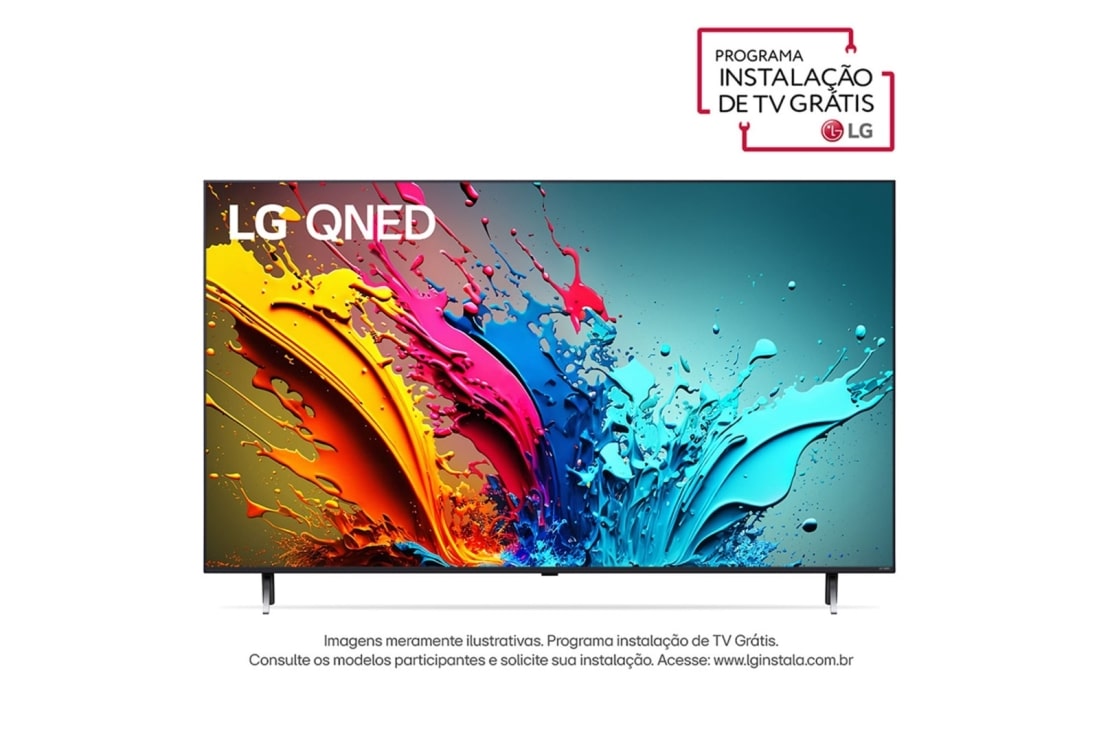 LG 75 Pulgadas LG QNED85 AI 4K Smart TV 2024, Vista frontal da QNED85 com LG QNED e 2024 na tela, 75QNED85TSA, thumbnail 3