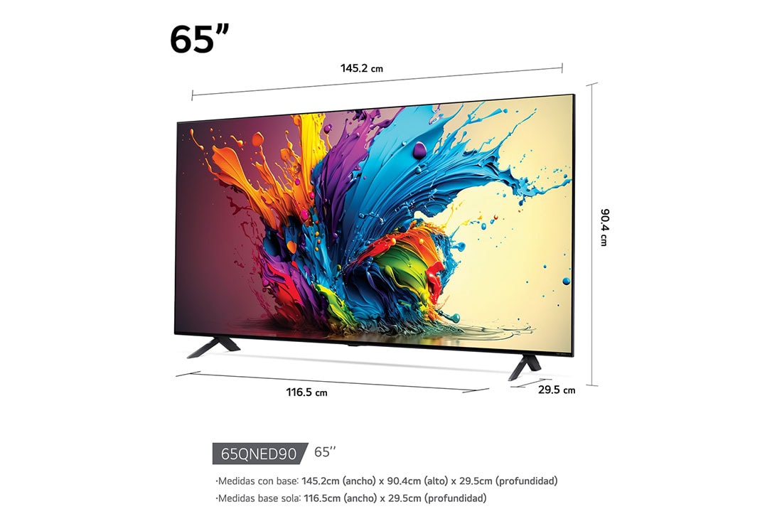 LG 65'' LG QNED MiniLED AI QNED90 4K Smart TV 2024, thum-1600x1062.jpg, 65QNED90TSA, thumbnail 2