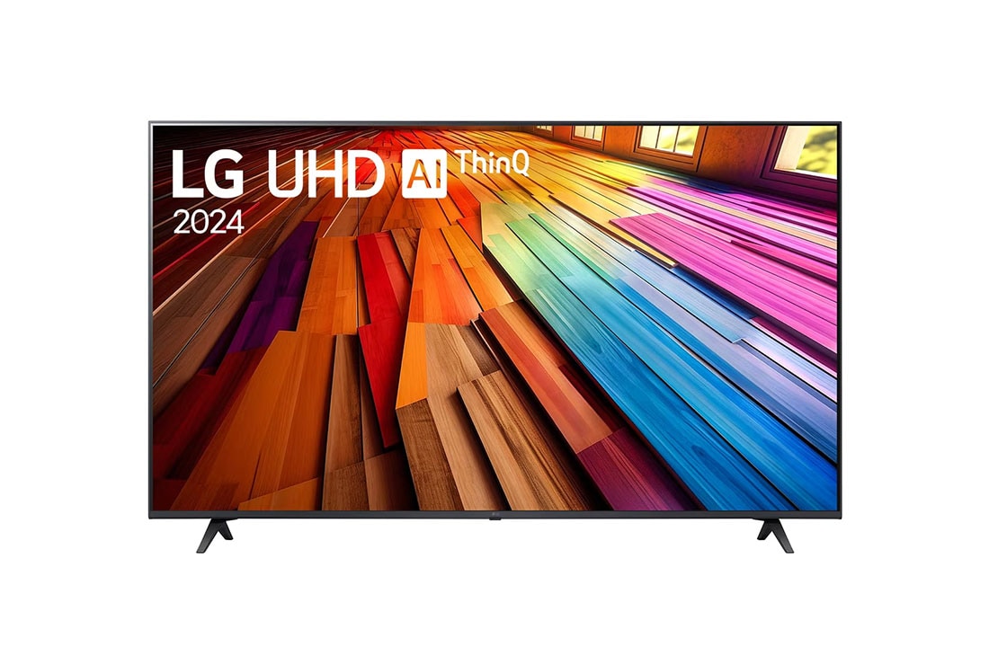 LG 55 Pulgadas LG UT8000 AI 4K Smart TV 2024, Front view of LG UHD TV, UT80 with text of LG UHD AI ThinQ, 2024, 55UT8000PSB, thumbnail 2