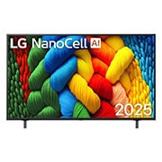 LG 55 pulgadas LG NanoCell AI NANO80 4K Smart TV 2025, Vista de frente de la NanoCell TV, , 55NANO80ASA, thumbnail 1