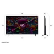 LG 65 pulgadas LG UHD AI UA75 AI 4K Smart TV 2025, Dimension image, 65UA7500PSA, thumbnail 4