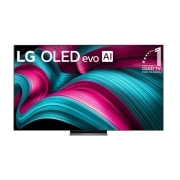 LG 83 pulgadas LG OLED evo AI C5 4K Smart TV 2025, Vista de frente de la Smart TV LG OLED evo AI C5 4K. El emblema “OLED, número&nbsp;1 del mundo durante 12&nbsp;años” y el logotipo de LG OLED evo AI&nbsp;2025 aparecen en la pantalla., OLED83C5PSA, thumbnail 1