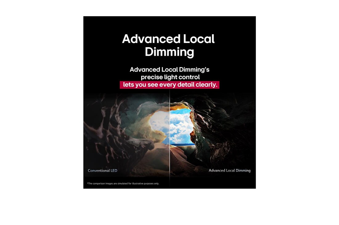 LG 86 pulgadas LG QNED AI QNED82 4K Smart TV 2025, Before and after comparison of how LG 4K Super Upscaling improves image quality. Two panels showing the same image of a colorful bird sitting on a branch in a forest, panel on the right is faded out. , 86QNED82ASG, thumbnail 8