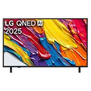 LG 50 pulgadas LG QNED AI QNED82 4K Smart TV 2025, Front view of LG QNED82 TV, LG QNED Al Logo on the top corner. LG QNED TV depicts colorful paintike textures coming together., 50QNED82ASG, thumbnail 1