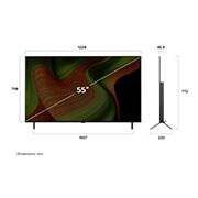 LG  55 pulgadas LG OLED AI B5 4K Smart TV 2025, Dimension view, OLED55B5PSA, thumbnail 4