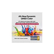 LG 100 pulgadas LG QNED evo AI QNED86 4K Smart TV 2025, Salpicaduras de pintura de diversos colores irrumpen desde el suelo hacia arriba. Certificación de Intertrek para 100 % de volumen de color para DCI-P3. El título habla de la nueva y exclusiva tecnolo, 100QNED86AS, thumbnail 5