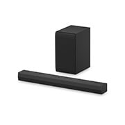 LG Barra de sonido LG S40T 300W 2.1 canales AI Sound Pro WOW Interface Dolby Digital , Angled view of LG Soundbar S40T and Sub Woofer, S40T, thumbnail 2