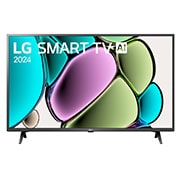 LG Pantalla LG AI SMART TV 43 pulgadas webOS SMART TV 2024 con ThinQ AI 43LR67PSA, Front view of LG FHD TV, LR67 with text of LG SMART TV and 2024 on screen with 2-pole stand, 43LR6700PSA, thumbnail 1