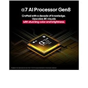 LG 50'' LG QNED AI 4K Smart TV colores más reales – Incluye Magic Remote AI, The alpha 7 AI Processor Gen8 lights up yellow and colorful bolts of light shoot out from it. The title talks about how the processor delivers 4K quality, stunning color and brightness., 50QNED70ASA, thumbnail 6