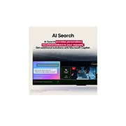LG  55 pulgadas LG UHD AI UA85 AI 4K Smart TV 2025, Un primer plano de la pantalla de una LG TV en la que se muestra cómo funciona AI Search. Hay una pequeña ventana de chat abierta que muestra cómo el usuario preguntó qué eventos deportivos están disp, 55UA8550PSA, thumbnail 11