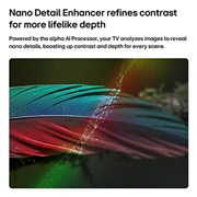 LG 43'' NANO 4K UHD AI NU85 Smart TV 2026, LG NANO 4K UHD AI NU85 con Nano Detail Enhancer muestra una imagen de pluma, impulsada por el procesador alpha AI que detecta texturas finas para mejorar el contraste y la profundidad y ofrecer una im, 43NU850BPSA, thumbnail 3