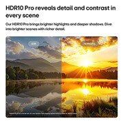 LG 43'' NANO 4K UHD AI NU85 Smart TV 2026, LG NANO 4K UHD AI NU85 resalta HDR10 Pro en una imagen panorámica dividida que compara SDR y HDR10 Pro, revelando reflejos más brillantes, sombras más profundas y contraste mejorado en una escena de l, 43NU850BPSA, thumbnail 4