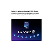 LG 75&nbsp;Inch LG Mini RGB evo AI MRGB85 4K Smart TV&nbsp;2026, LG Shield, aplicado a la LG Mini RGB evo AI MRGB85, se muestra con el logotipo de LG Shield en el centro, los íconos de seguridad abajo y la Insignia de galardonada con el Premio a la Innovación CES 2, 75MRGB85BSC, thumbnail 8
