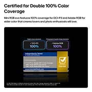 LG Smart TV LG Mini RGB evo AI MRGB85 4K 2026 de 86&nbsp;pulgadas, LG Mini RGB evo AI MRGB85, con RGB Primary Color Pro, ofrece una cobertura de color del 100 % de DCI-P3 y Adobe RGB, certificado por Intertek., 86MRGB85BSC, thumbnail 3