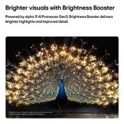 LG 55'' LG OLED evo AI C6 4K Smart TV 2026, La LG OLED evo AI C6 con Brightness Booster muestra una escena oscura en la que un pavo real brillantemente iluminado extiende sus radiantes y resplandecientes plumas, ofreciendo reflejos más brillant, OLED55C6PSA, thumbnail 3