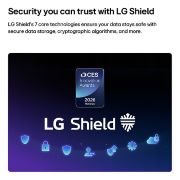 LG 55'' LG OLED evo AI C6 4K Smart TV 2026, G Shield, aplicado a la LG OLED evo AI C6, se muestra con el logotipo de LG Shield en el centro, los íconos de seguridad abajo y la insignia de los Premios a la Innovación CES 2026 arriba, lo que repr, OLED55C6PSA, thumbnail 8