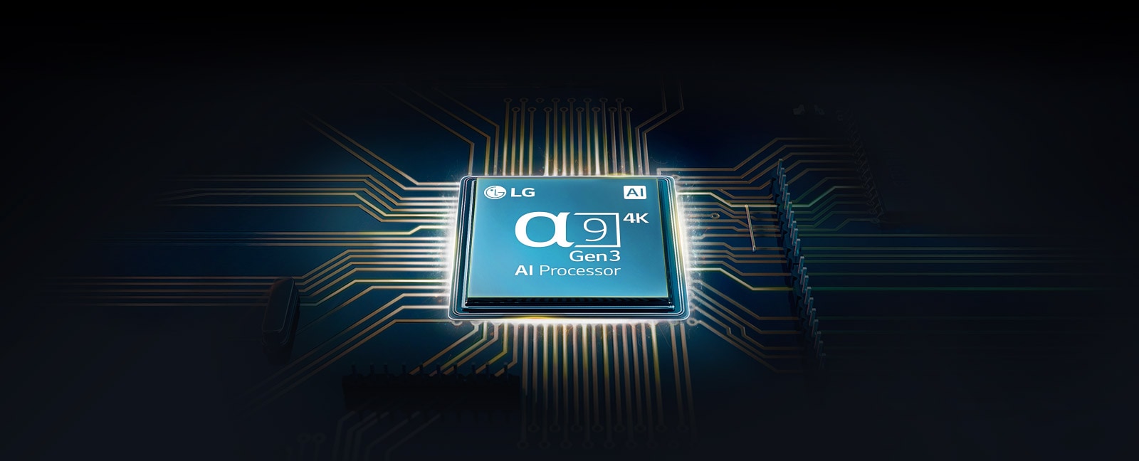 Chip Alpha 9 montado en una placa base de TV