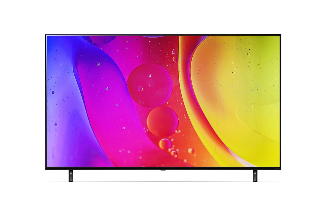 LG NanoCell TV 50'' NANO80 4K UHD SMART TV con ThinQ AI (Inteligencia Artificial), Procesador Inteligente α5 gen5, vista frontal con imagen de relleno, 50NANO80SQA, thumbnail 2