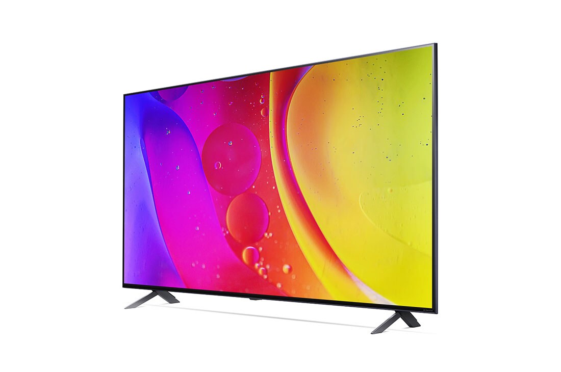 LG NanoCell TV 65'' NANO80 4K UHD SMART TV con ThinQ AI (Inteligencia Artificial), Procesador Inteligente α5 gen5, Vista lateral de 30 grados con imagen de relleno, 65NANO80SQA, thumbnail 3