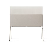 LG OLED | Objet Collection Posé con webOS y AI ThinQ, Posé visto desde atrás en un ángulo de 45 grados con el estante multimedia, 55LX1QPSA, thumbnail 5