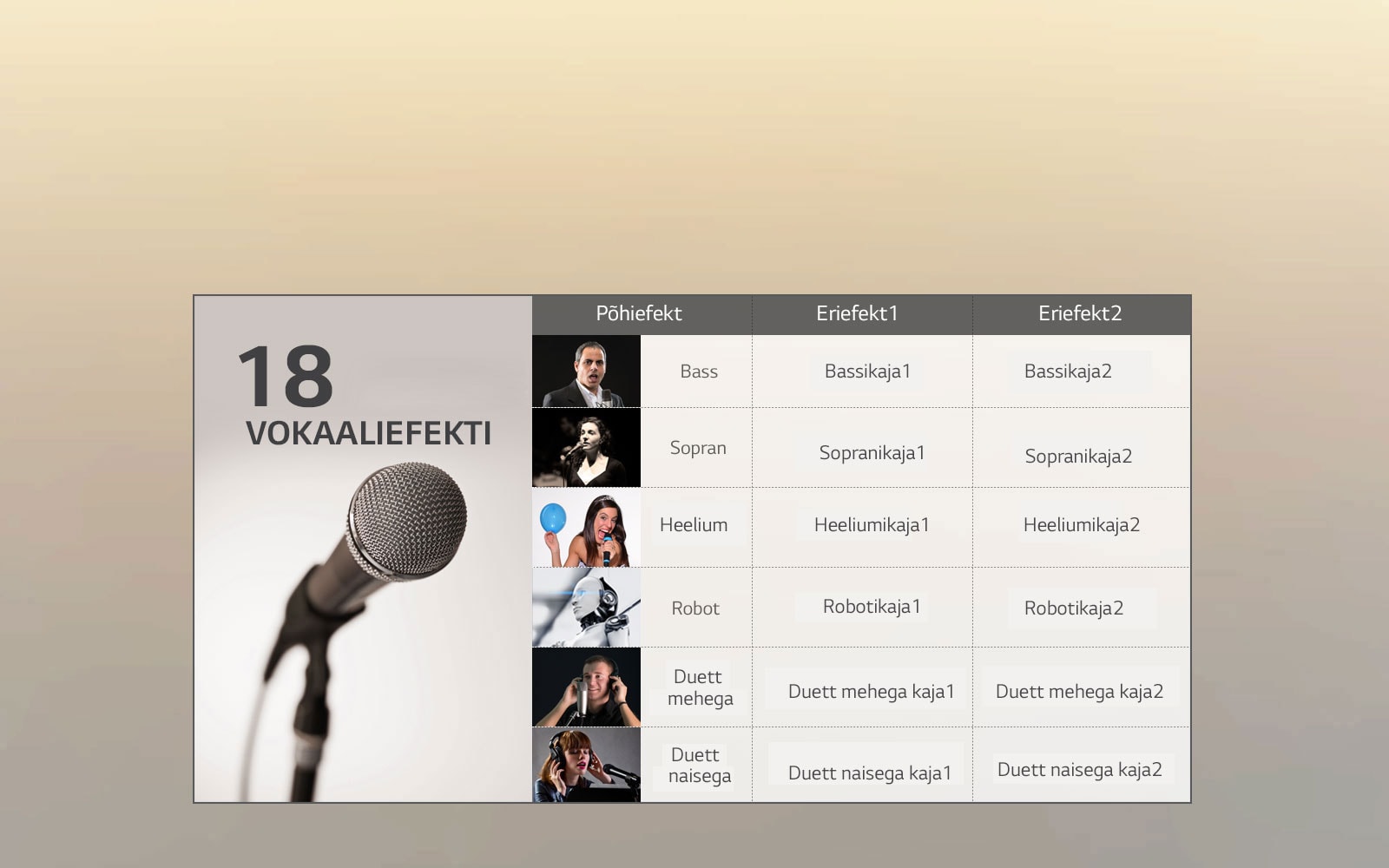 Vocal Effect, erinevad hääled lisavad lõbu1
