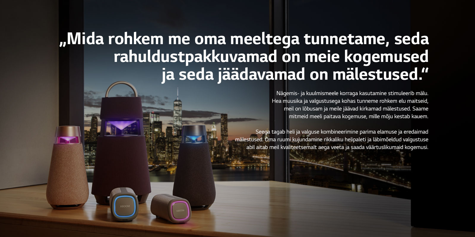 Pilt tooteperekonna XBOOM kõlaritest.