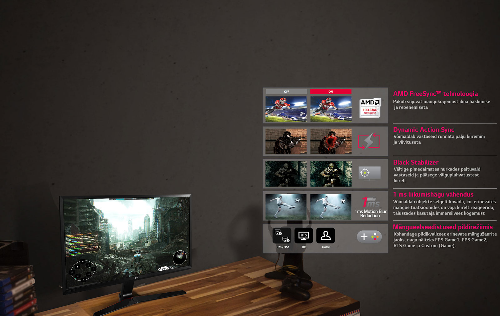 Erinevad mängufunktsioonid võitmiseks: Mängurežiim1