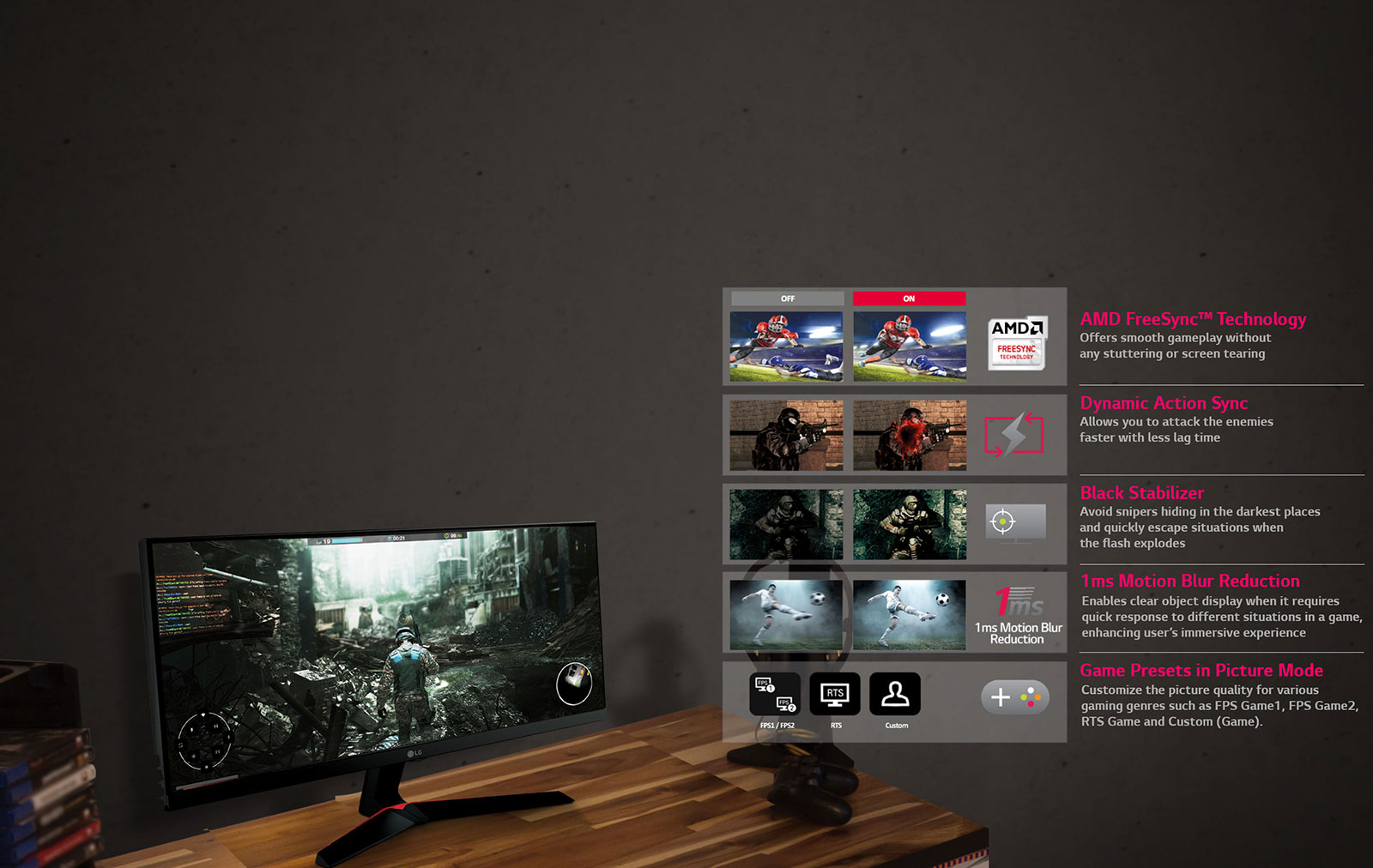 A Variety of Gaming Fetures to Win : Game Mode<br>1