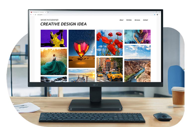 21,45 tolli täis-HD (1920 x 1080) ekraan tõstab töö tootlikkust selgete värvide abil.