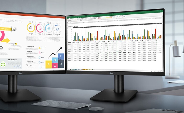 Ekraanil on kolmes küljes õhuke ääris ning see on optimeeritud töökeskkonna jaoks