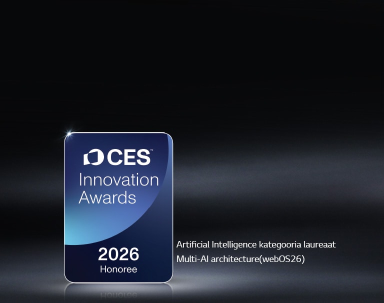 CES Innovation Awards 2026 Honoree märk on kuvatud tumedal taustal. Multi-AI Architecture on tunnustatud tehisintellekti kategoorias.	