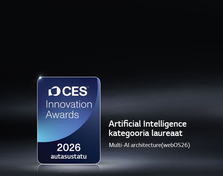 CES Innovation Awards 2026 Honoree märk on kuvatud tumedal taustal. Multi-AI Architecture on tunnustatud tehisintellekti kategoorias.	