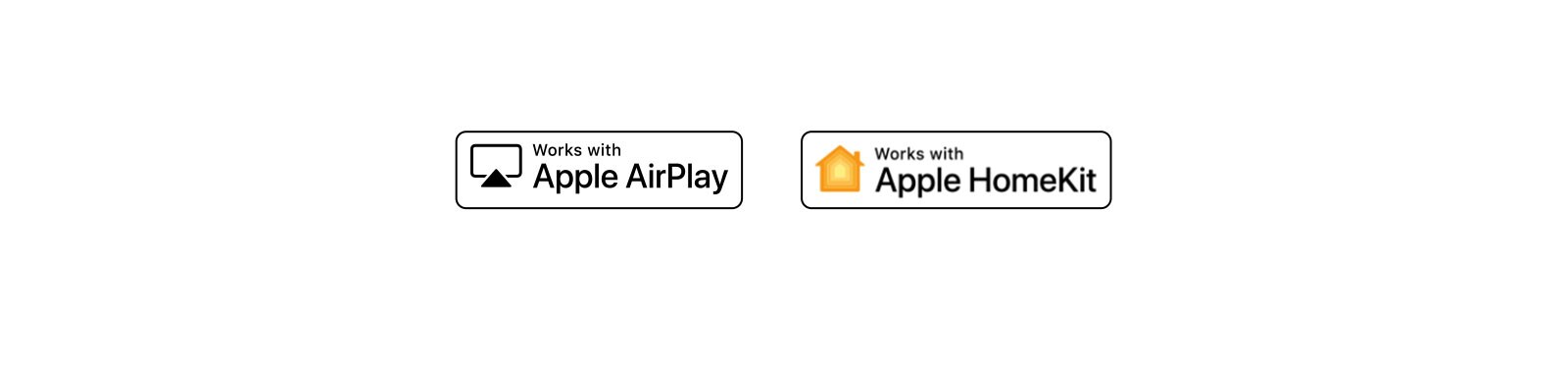 Detailid, mis näitavad Hey Google'i, Alexa, Apple Airplay ja Apple HomeKiti logosid, millega ThinQ AI ühildub.