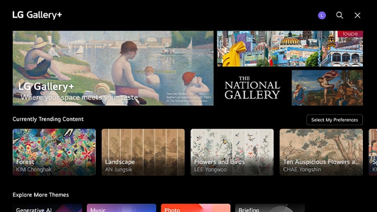 LG TV avakuval kuvatakse automaatselt kureeritud sisu saamiseks eelistuste määramise protsess. Alates erinevat tüüpi sisu vahel valimisest kuni isikupärastatud profiili saamiseni. 