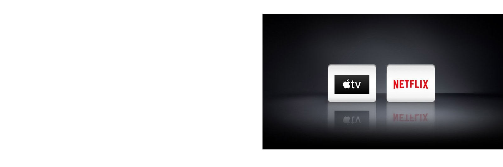 Kaks vasakult paremale kuvatavat rakenduse logot: Apple TV ja Netflix