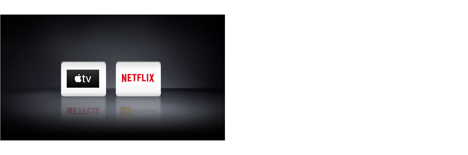 Kaks vasakult paremale kuvatavat rakenduse logot: Netflix ja Apple TV.