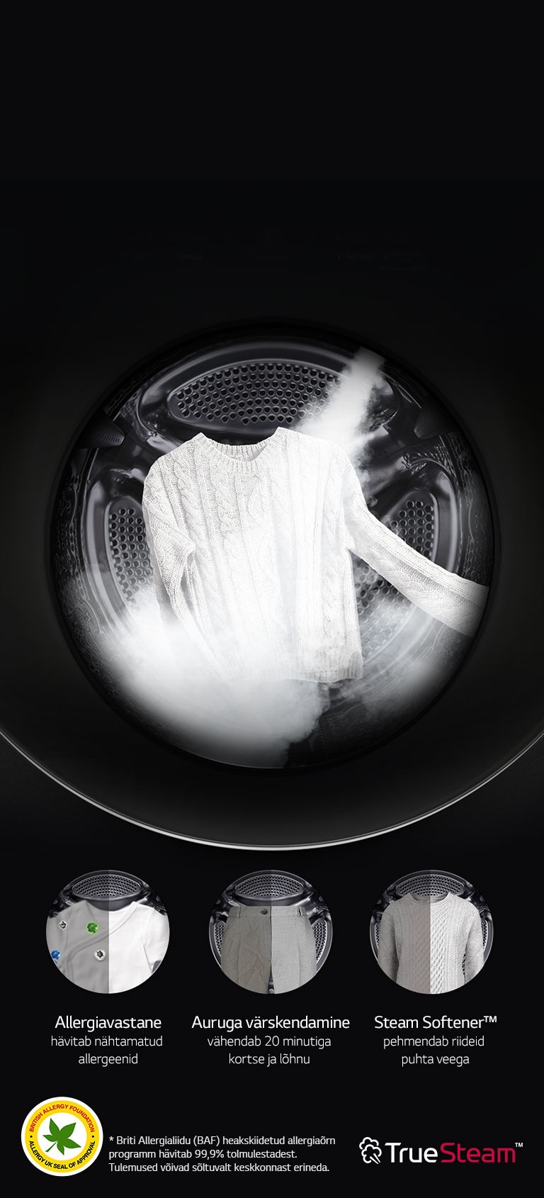 Vähendab allergeene 99,9%2