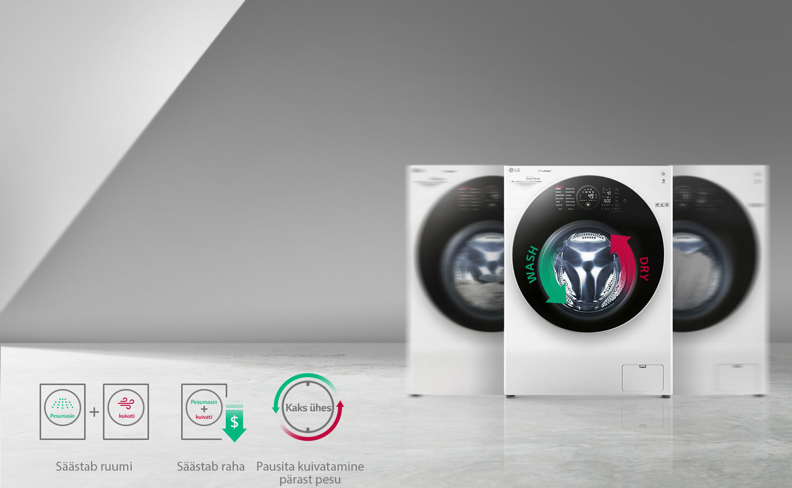 Kuivatiga pesumasin <br>1