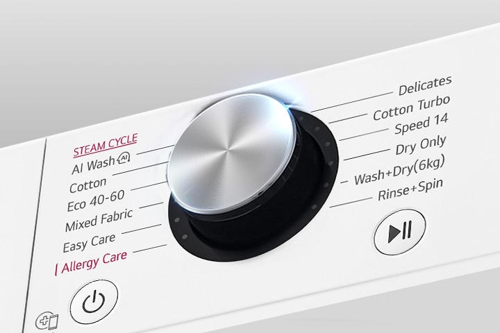 Karastatud klaasist uksega pesumasina kujutis on selgelt nähtav.